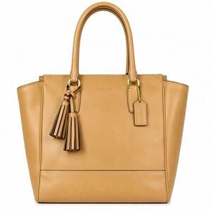 Coach Legacy Candace Tanner Leather Tote Bag Camel Tassel Shoulder Purse Large